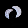 Selenite Engraved Crescent Moon Charging Plate - Reference: SP10E