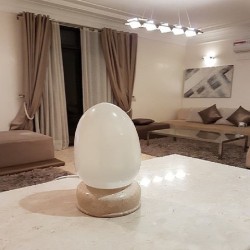 SELENITE LAMP WITH ONYX MARBLE - Reference: L7