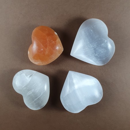 Selenite Heart polished - Reference: H1