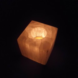 Selenite cube Candle Holder - Reference: CH4