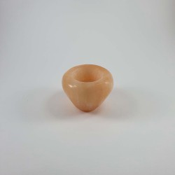 White & orange selenite rounded candle holder - Reference : CH9