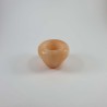 White & orange selenite rounded candle holder - Reference : CH9