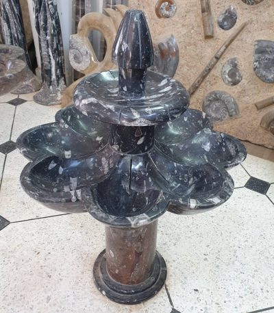 Selenite Fountain with Fossil