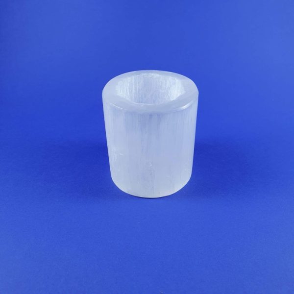 White Selenite Candle Holder