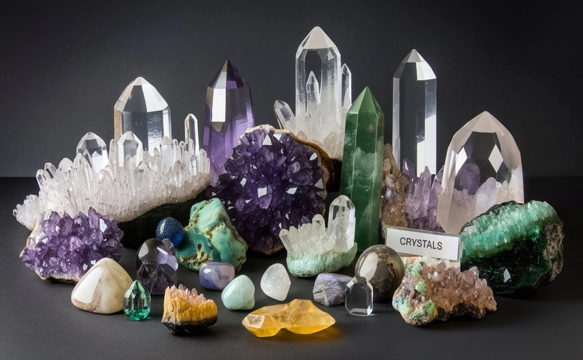 A collection of authentic crystals showcasing natural beauty and unique formations