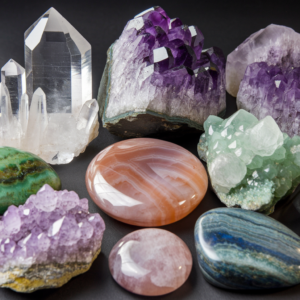 Variety of authentic crystals