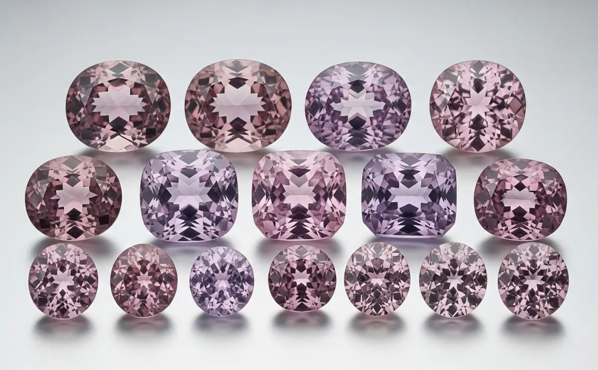 Faceted lilac Taaffeite gemstone with high clarity, showcasing the world's rarest mineral